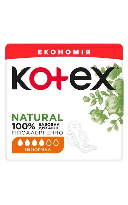 KOTEX-Гигиенические прокладки Kotex Natural Normal 16 шт-5029053580173