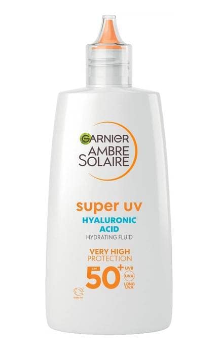 AMBRE SOLAIRE-Сонцезахисний флюїд Garnier Ambre Solaire Super UV Hyaluronic Acid Hydrating Fluid SPF 50+ зволожувальний 40 мл-3600542297813