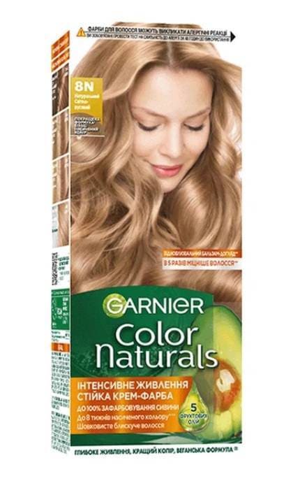 COLOR NATURALS-Стійка фарба для волосся Garnier Color Naturals Інтенсивне живлення 8N Натуральний світло-русявий 112 мл-3600542404679