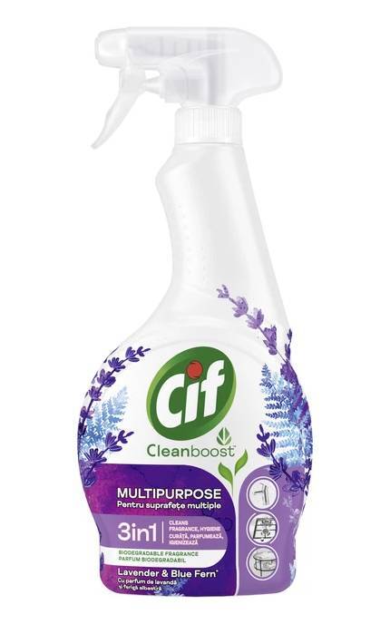 CIF-Засіб для чищення Cif 3 в 1 лаванда та синя папороть Мультифункціональний 500 мл-8720182848390