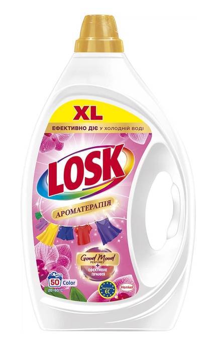 LOSK-Гель для прання Losk Ароматерапія Color Ефірні олії та аромат Малазійської квітки 50 циклів прання 2.25 л-9000101803570