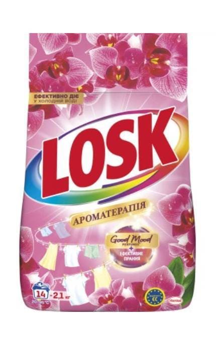 LOSK-Стиральный порошок Losk Ароматерапия для стиральных машин с эфирными маслами и ароматом малайского цветка 14 циклов стирки 2.1 кг-9000101805369
