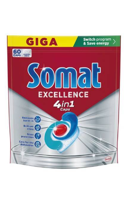 SOMAT-Таблетки для посудомоечной машины Somat Exellence 60 шт-9000101808087