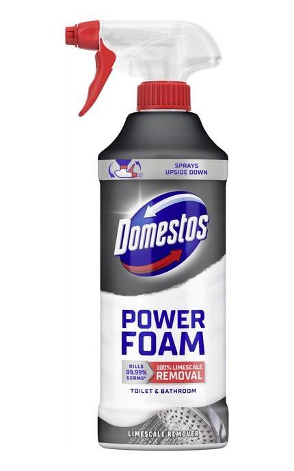 DOMESTOS-Спрей-пена для чистки унитаза и ванной Domestos Power для удаления налёта 435 мл-8720181721335
