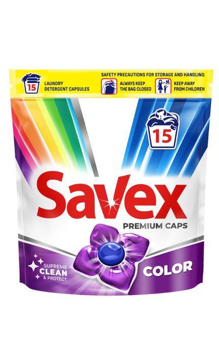 SAVEX-Капсулы для стирки Savex Super Caps Color, 15 шт-3800024046841