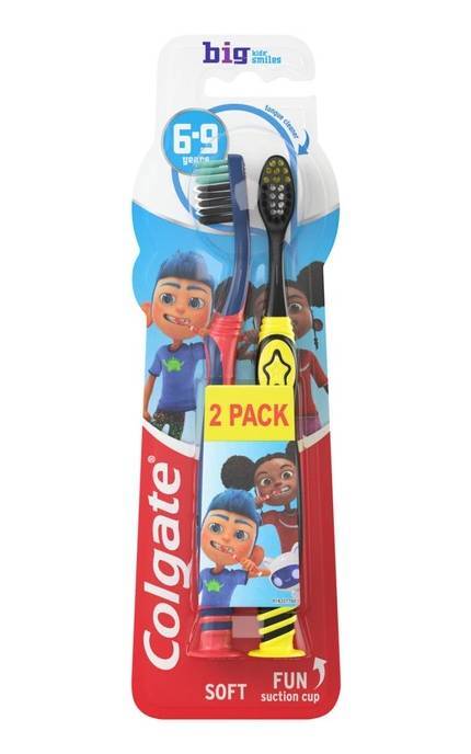 COLGATE-Дитяча зубна щітка Colgate Kids’ Smiles М’яка 6-9 років 2 шт-8718951613911