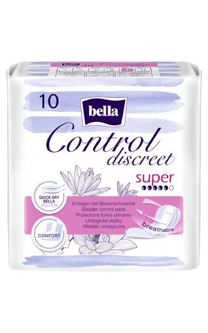 BELLA-Урологические прокладки Bella Control Discreet Super 10 шт-5900516696733