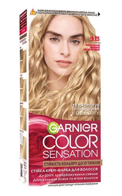 COLOR SENSATION-Стійка крем-фарба для волосся Garnier Color Sensation 9.13 Кришталевий бежевий світло-русявий 112 мл-3600541135918
