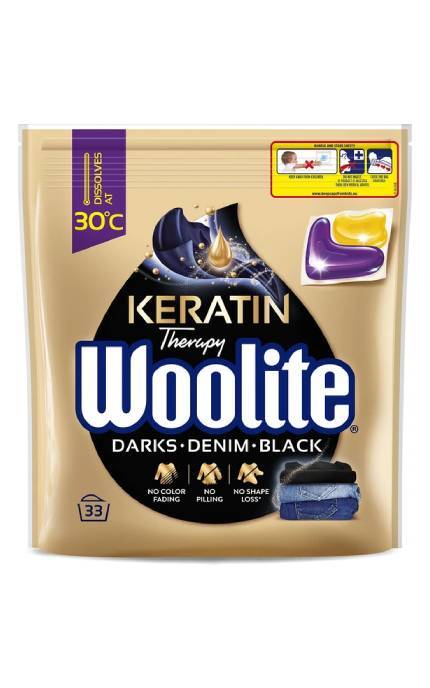 WOOLITE-Капсулы для стирки Woolite для чёрных и джинсовых тканей с кератином 33 стирки-5900627094145