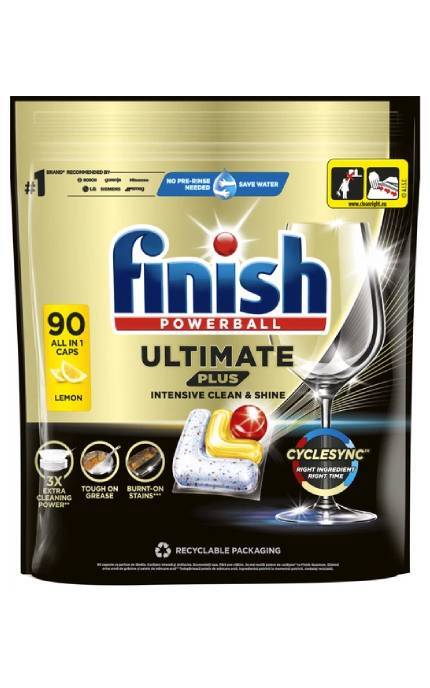 FINISH-Капсулы для мытья посуды в посудомоечных машинах FINISH Ultimate Plus All in 1 90 шт-5908252011025