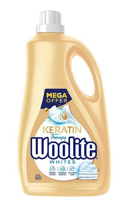WOOLITE-Жидкое средство для стирки Woolite для светлых и белых тканей с кератином 3,6 л-5900627090550