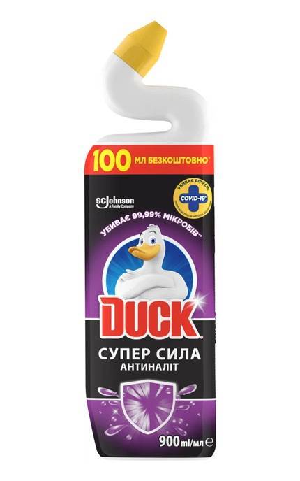 DUCK-Чистящий гель для унитаза Duck Суперсила Антиналет 5в1 900 мл-5000204267693