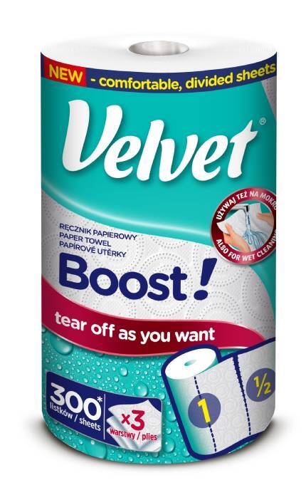 VELVET-Паперові рушники Velvet Boost! 3 шари, 150 листів-5901478008701