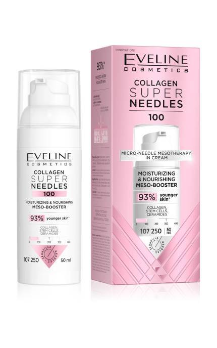 EVELINE-Мезо-бустер для обличчя Eveline Cosmetics Collagen Super Needles 100 Зволожувальний та живильний 50 мл-5903416084396