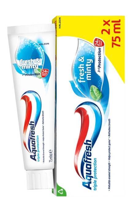AQUAFRESH-Зубна паста Aquafresh освіжаюча мʼятна 75 мл х 2 шт-5054563301611