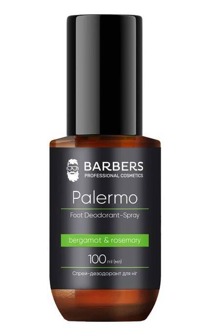 BARBERS-Спрей-дезодорант для ніг Barbers Palermo Bergamot & Rosemary 100 мл-4823109412606