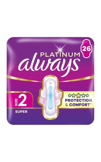 ALWAYS-Гігієнічні прокладки Always Platinum Super (Розмір 2) 26 шт-8001841913841