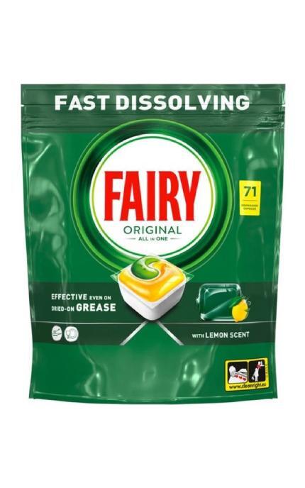 FAIRY-Капсулы для посудомоечных машин Fairy Original Все в одном 71 шт-8700216237420