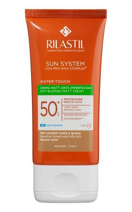 RILASTIL-Матуючий себонормалізуючий сонцезахисний крем для обличчя Rilastil Sun System на водній основі з SPF 50+ універсального відтінку 50 мл-8055510242947