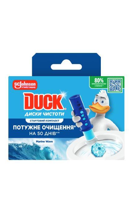 DUCK-Очищувач унітазу гелевий Duck Диски чистоти Морська Свіжість  6 шт-5000204350692
