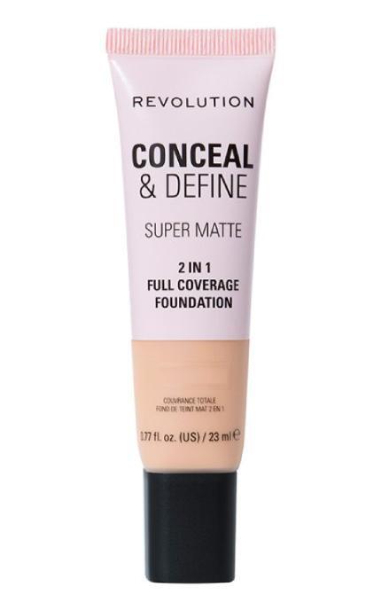 REVOLUTION-Тональна основа Makeup Revolution Conceal & Define Super Matte 2in1 F4C 23 мл-5057566846660