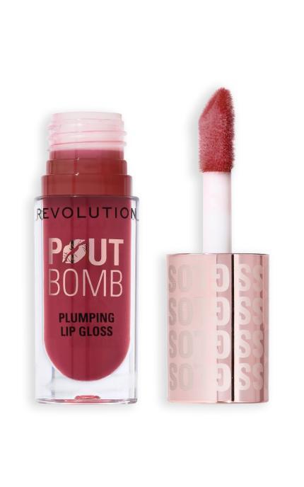 REVOLUTION-Блиск для губ Makeup Revolution Pout Bomb Plumping Gloss Rosewood Rose Pink 4.6 мл-5057566843638