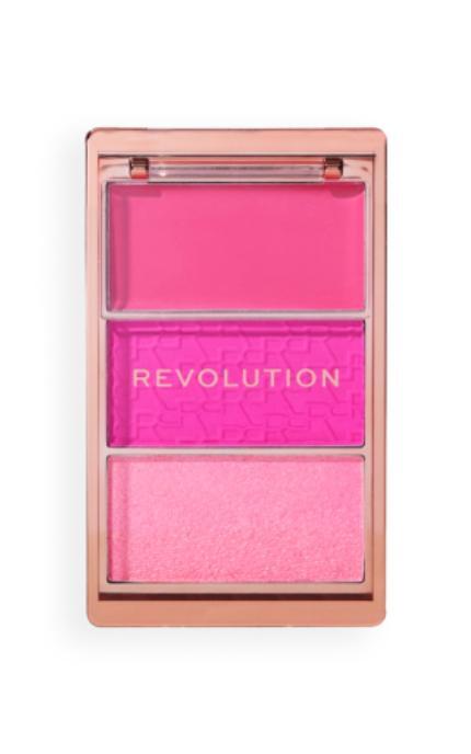 REVOLUTION-Палетка рум'ян Makeup Revolution Blush Icon Palette Hot Pink Flag 3 відтінки-5057566929875