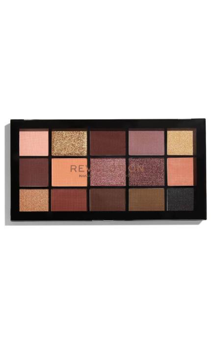 REVOLUTION-Палетка теней для век Makeup Revolution Reloaded Velvet Rose 15 оттенков-5057566092739