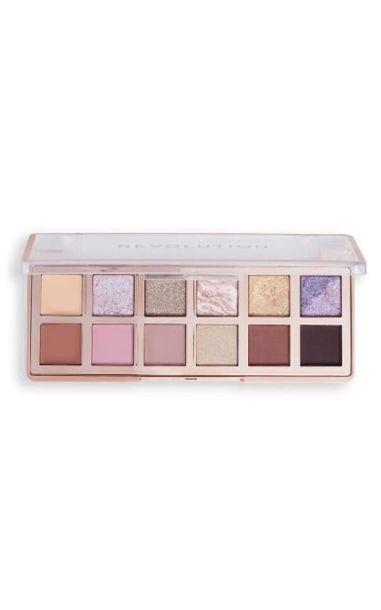 REVOLUTION-Палетка теней для век Makeup Revolution The Soft Pink Nudes 4 12 оттенков -5057566792288