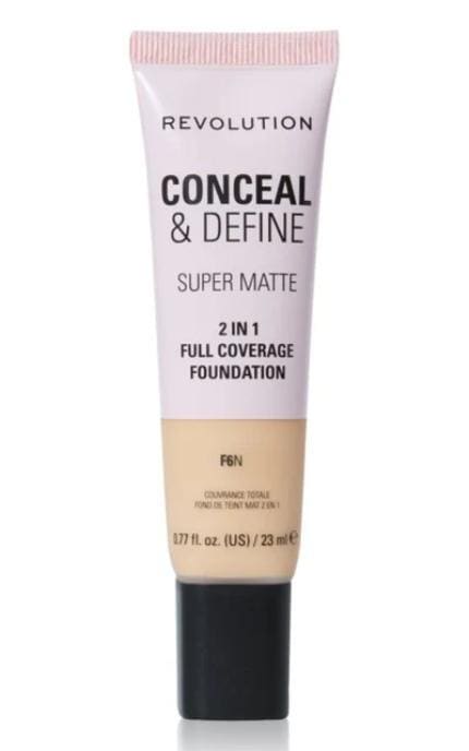REVOLUTION-Тональная основа Makeup Revolution Conceal & Define Super Matte 2in1 Full Coverage Foundation F6N 23 мл-5057566846684