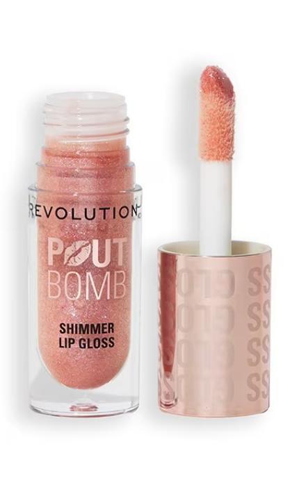 REVOLUTION-Блеск для губ Makeup Revolution Pout Bomb Shimmer Nude Glow 4,5 мл-5057566853651