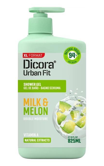 DICORA URBAN FIT-Гель для душу Dicora Urban Fit Живильний з вітаміном А Молоко та диня 825 мл-8429871993815