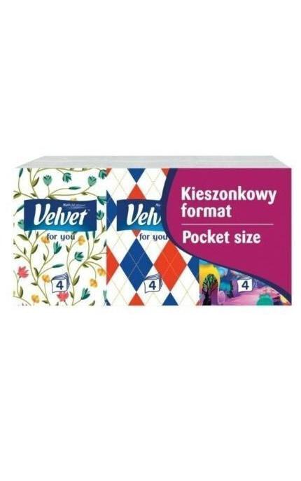 VELVET-Носові хустинки Velvet Міні 4 шари 6 шт-5901478006851