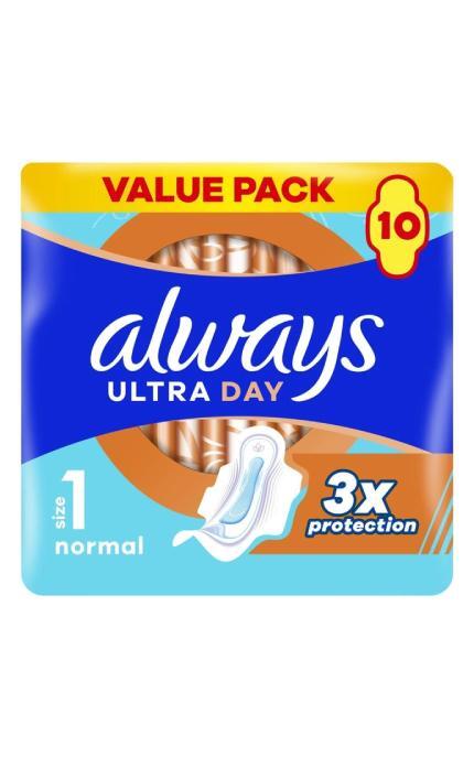 ALWAYS-Гигиенические прокладки Always Ultra Day Normal (размер 1) 10 шт-8700216861120