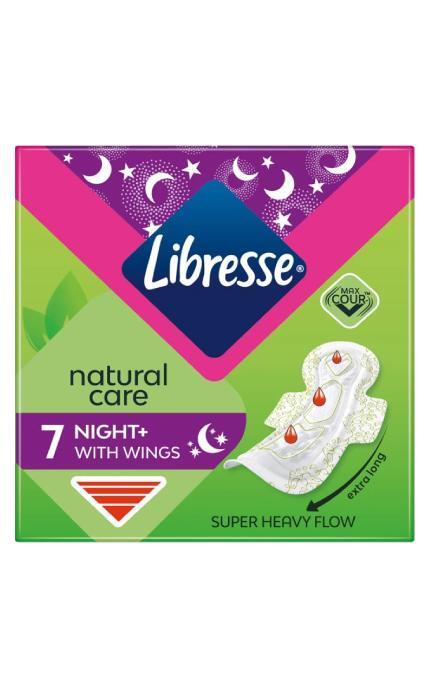 LIBRESSE-Прокладки Libresse Natural Care ночные гигиенические-7322540611236