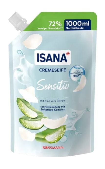 ISANA-Мило рідке Isana Cremeseife sensitiv 1000 мл-4068134176493