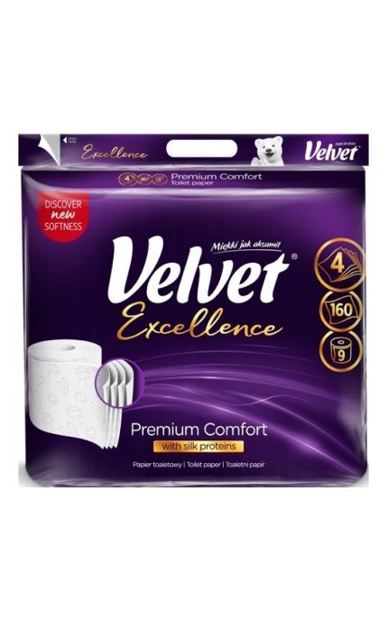 VELVET-Туалетний папір Velvet Excellence Silk Proteins 4 шари 9 рулонів-5901478008732