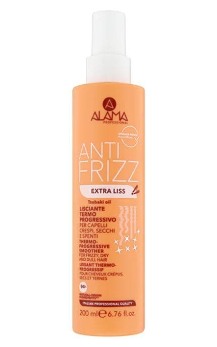 ALAMA-Спрей-термозащита Alama Professional Anti Frizz Extra Liss разглаживание волос 200 мл-8008277003429