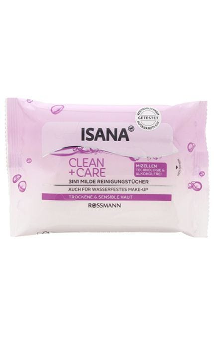 ISANA-Салфетки для лица Isana Clean+Care демакияж 10 шт-4305615551340