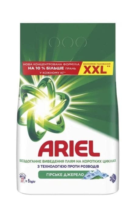 ARIEL-Стиральный порошок ARIEL Горный Источник 37 циклов стирки 5 кг-8006530178112