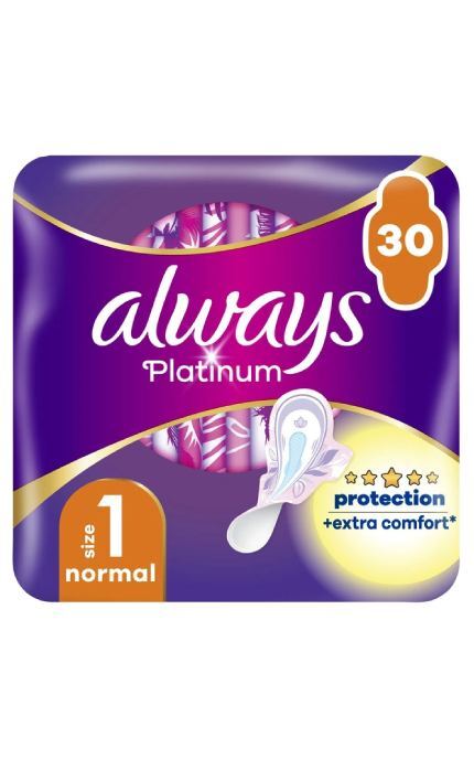 ALWAYS-Гігієнічні прокладки Always Platinum Normal Розмір 1 30 шт-8001841913803