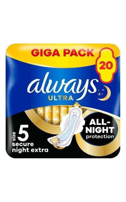 ALWAYS-Гігієнічні прокладки Always Ultra Secure Night Extra Розмір 5 20 шт-8006540903766