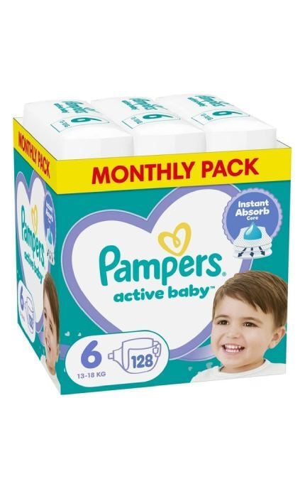 PAMPERS-Підгузки Pampers Active Baby 6 (13-18 кг) 128 шт-8006540032688