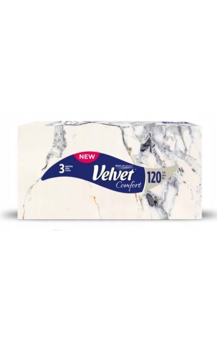 VELVET-Салфетки косметические Velvet Comfort 3 слоя 120 шт-5901478013163