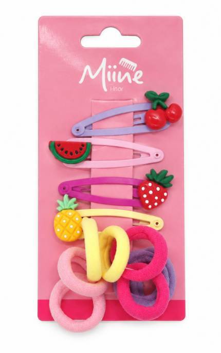 MIINE-Набор заколок и резинок 12 шт-4896012064309