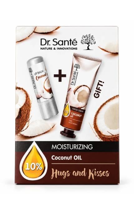 DR SANTE-Подарунковий набір Dr. Sante Hugs and Kisses Coconut Oil: крем для рук 30 мл + бальзам для губ 3,6 г-8588006040029