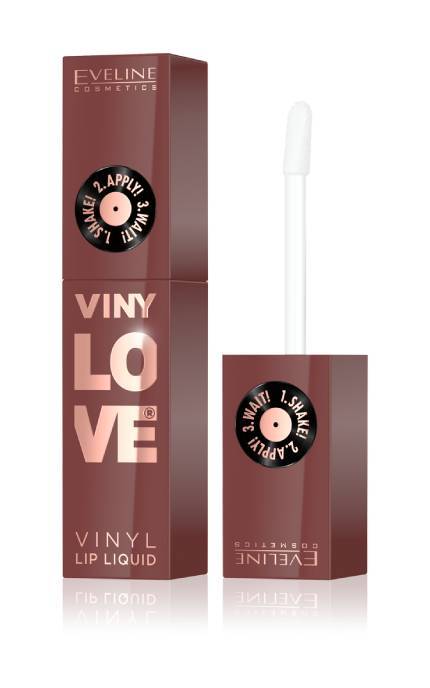EVELINE-Рідка помада для губ Eveline Cosmetics VinyLove Vinyl Lip Liquid з вініловим фінішем 07 Nudy 4 мл-5903416086666