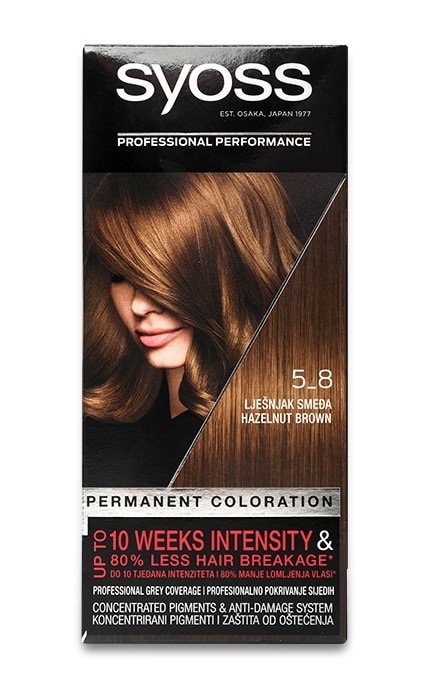 Крем-краска для волос устойчивая Syoss Permanent Coloration оттенок 5_8 ...