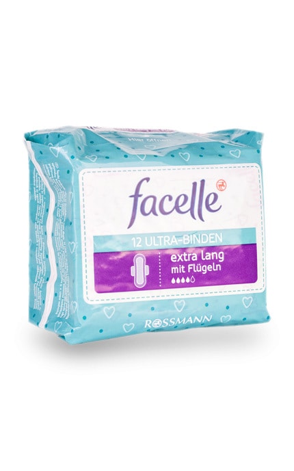 FACELLE-Прокладки жіночі гігієнічні Facelle з крильцями Extra long, 12 шт-4305615467146