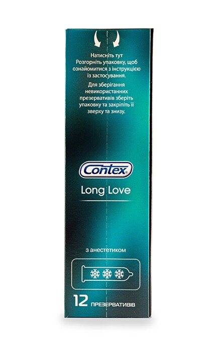 CONTEX-Презервативи латексні Contex Long Love З силіконовою змазкою та анестетиком-5060040302545